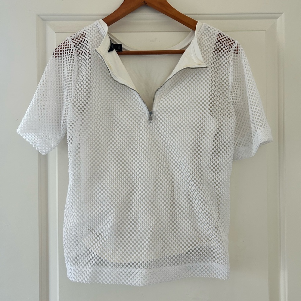 Banana Republic White Polo Short Sleeve Tee